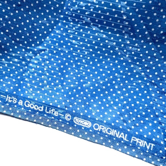 Blue White Swiss Dot Fabric 1 Yard and 34" Shiny Thin Toyobo - Picture 6 of 6